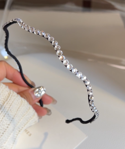 Elegant Korean Crystal Diamond Hairband for Women - Versatile Thin Style Simple Hair Accessory for Outings