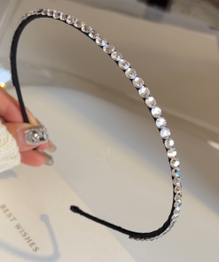 Elegant Korean Crystal Diamond Hairband for Women - Versatile Thin Style Simple Hair Accessory for Outings