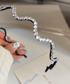 Elegant Korean Crystal Diamond Hairband for Women - Versatile Thin Style Simple Hair Accessory for Outings
