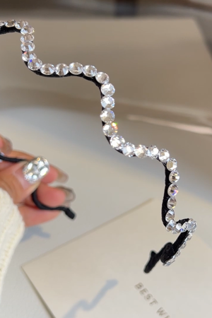 Elegant Korean Crystal Diamond Hairband for Women - Versatile Thin Style Simple Hair Accessory for Outings
