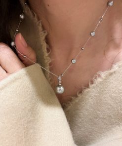 Elegant Korean Double Pearl Necklace for Women - Light Luxury Clavicle Chain, High-End Quality, Trendy Neck Accessory