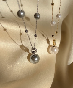 Elegant Korean Double Pearl Necklace for Women - Light Luxury Clavicle Chain, High-End Quality, Trendy Neck Accessory