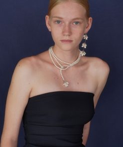 Elegant Korean Fashion Retro Water Drop Pearl Tassel Earrings for New Year Party - High-Quality Floral Fireworks Design