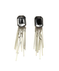 Elegant Light Luxury Diamond-Inlaid Multi-Layer Irregular Tassel S925 Silver Needle Stud Earrings for Versatile Style