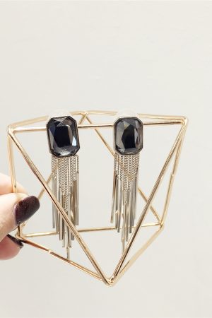 Elegant Light Luxury Diamond-Inlaid Multi-Layer Irregular Tassel S925 Silver Needle Stud Earrings for Versatile Style