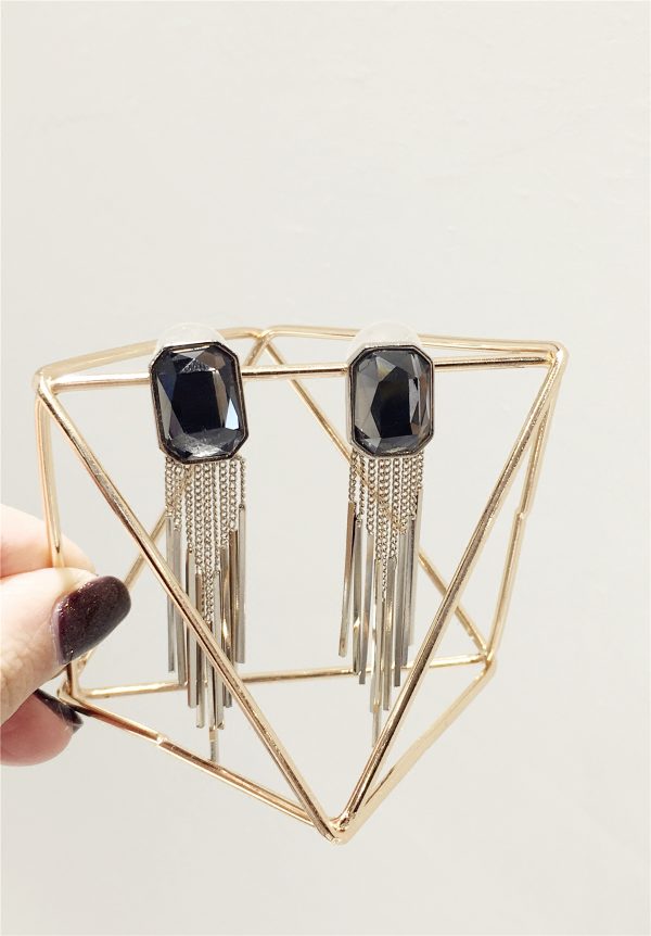 Elegant Light Luxury Diamond-Inlaid Multi-Layer Irregular Tassel S925 Silver Needle Stud Earrings for Versatile Style