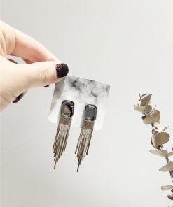 Elegant Light Luxury Diamond-Inlaid Multi-Layer Irregular Tassel S925 Silver Needle Stud Earrings for Versatile Style