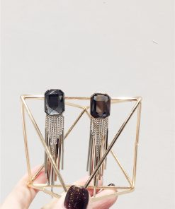 Elegant Light Luxury Diamond-Inlaid Multi-Layer Irregular Tassel S925 Silver Needle Stud Earrings for Versatile Style