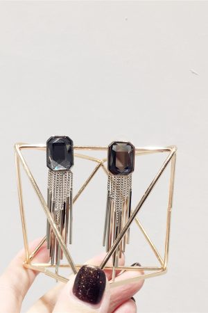 Elegant Light Luxury Diamond-Inlaid Multi-Layer Irregular Tassel S925 Silver Needle Stud Earrings for Versatile Style