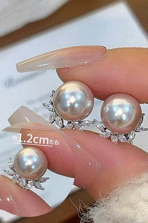 Elegant Light Luxury White Pearl Stud Earrings with S925 Silver Pins - Versatile High-End Women's Ear Accessories