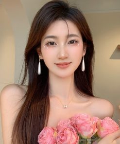 Elegant Long Pearl Stud Earrings with Tassels, 2025 High-End Water Drop Aesthetic Accessories