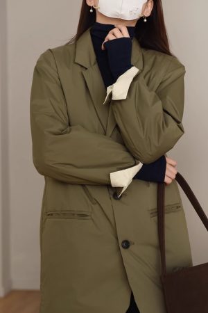 Elegant Long White Goose Down Coat with Suit Collar - Versatile Mid-Length Commuter Jacket for Chic Winter Style