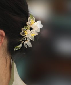 Elegant Magnolia Flower Hairpin - Ancient Style Hair Accessories for Qipao & Hanfu, Daily Dress Ornaments, Classical Side Clip