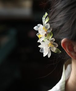 Elegant Magnolia Flower Hairpin - Ancient Style Hair Accessories for Qipao & Hanfu, Daily Dress Ornaments, Classical Side Clip