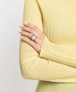 Elegant Minimalist Half-Spherical Ring - Exaggerated Design for Versatile Old Money Style, European and American Fashion