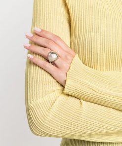 Elegant Minimalist Half-Spherical Ring - Exaggerated Design for Versatile Old Money Style, European and American Fashion