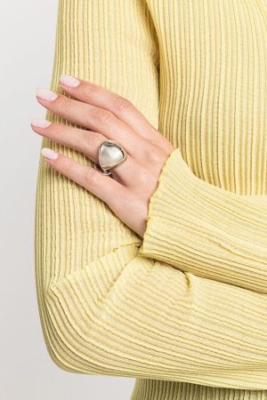 Elegant Minimalist Half-Spherical Ring - Exaggerated Design for Versatile Old Money Style, European and American Fashion