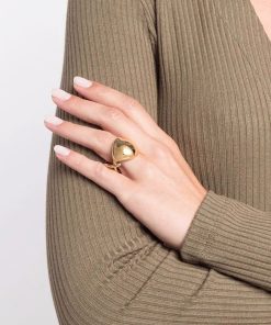 Elegant Minimalist Half-Spherical Ring - Exaggerated Design for Versatile Old Money Style, European and American Fashion
