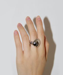 Elegant Minimalist Half-Spherical Ring - Exaggerated Design for Versatile Old Money Style, European and American Fashion