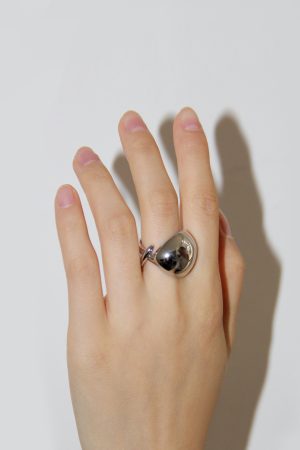 Elegant Minimalist Half-Spherical Ring - Exaggerated Design for Versatile Old Money Style, European and American Fashion