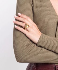 Elegant Minimalist Half-Spherical Ring - Exaggerated Design for Versatile Old Money Style, European and American Fashion