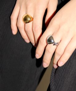 Elegant Minimalist Half-Spherical Ring - Exaggerated Design for Versatile Old Money Style, European and American Fashion