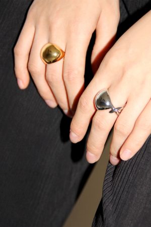 Elegant Minimalist Half-Spherical Ring - Exaggerated Design for Versatile Old Money Style, European and American Fashion