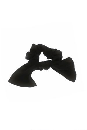 Elegant Minimalist Solid Color Bow Pleated Hair Tie - High-End Fabric Rubber Band for Chic Hairstyles - 2025 Style