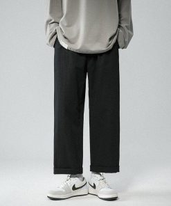 Elegant Ootd Classy, Elegant Outfit Old Money - Soft Boy Elastic Waist Straight Leg Pants