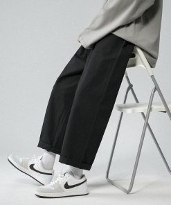 Elegant Ootd Classy, Elegant Outfit Old Money - Soft Boy Elastic Waist Straight Leg Pants