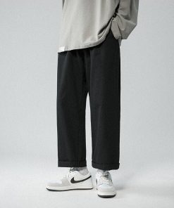 Elegant Ootd Classy, Elegant Outfit Old Money - Soft Boy Elastic Waist Straight Leg Pants