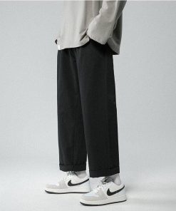 Elegant Ootd Classy, Elegant Outfit Old Money - Soft Boy Elastic Waist Straight Leg Pants