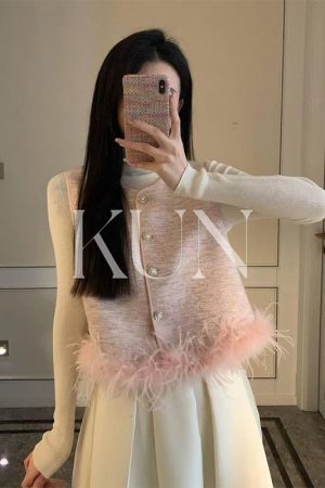 Elegant Patchwork Vest Jacket for Women - Sleeveless Short Style, Spring 2025 Fashion, Chic Layering Piece