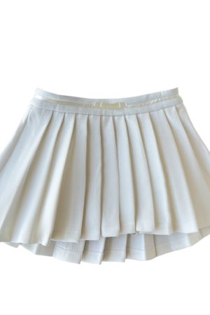 Elegant Pleated Skirt for Women - Ultra Short Love Song Design, Summer Style, Designer-Inspired, Niche Fashion, Y2K Trend