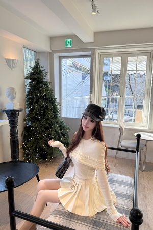 Elegant Pleated Skirt for Women - Ultra Short Love Song Design, Summer Style, Designer-Inspired, Niche Fashion, Y2K Trend