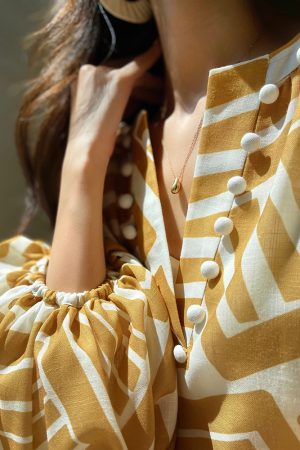 Elegant Printed Long Dress with French V-neck, Imitation Linen, Autumn Style, Vacation Ready, Boho Chic, Perfect for 90s Inspired Looks