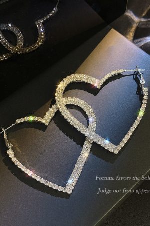 Elegant Purple Heart Drop Earrings for Women, Full Diamond Design, Trendy Korean Style Jewelry, Chic Ear Accessories