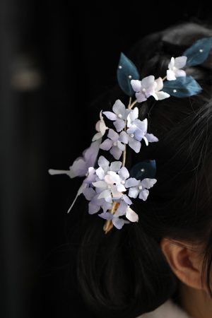 Elegant Purple Silk Embossed Hanfu Headdress Hairpin - Classical Dance Hair Accessory, Ancient Style Side Duckbill Clip for Fairy Looks