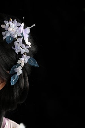 Elegant Purple Silk Embossed Hanfu Headdress Hairpin - Classical Dance Hair Accessory, Ancient Style Side Duckbill Clip for Fairy Looks