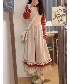 Elegant Red Qipao Dress Set for Women - Christmas & New Year, Autumn Winter, Traditional Chinese Style, High-Quality Fashion