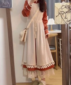 Elegant Red Qipao Dress Set for Women - Christmas & New Year, Autumn Winter, Traditional Chinese Style, High-Quality Fashion