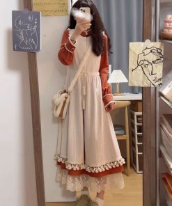 Elegant Red Qipao Dress Set for Women - Christmas & New Year, Autumn Winter, Traditional Chinese Style, High-Quality Fashion