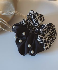 Elegant Retro Pearl Hair Tie Ponytail Holder for Women - Simple French Korean Hair Accessories for High Ponytail Styles