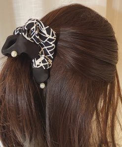 Elegant Retro Pearl Hair Tie Ponytail Holder for Women - Simple French Korean Hair Accessories for High Ponytail Styles