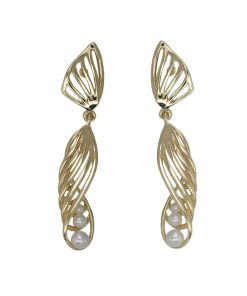 Elegant Retro Spiral Pearl Earrings for Women â€“ High-End 2025 Niche Design, French Palace Style