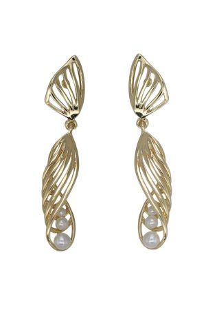 Elegant Retro Spiral Pearl Earrings for Women â€“ High-End 2025 Niche Design, French Palace Style