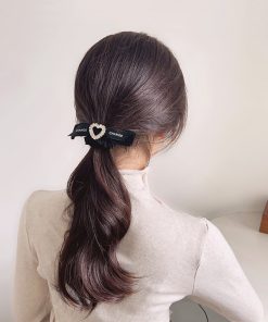Elegant Rhinestone Bow Hair Tie for Women - High Ponytail Accessory, Autumn/Winter 2025, Chic Hair Ornament, Perfect for Daily Wear