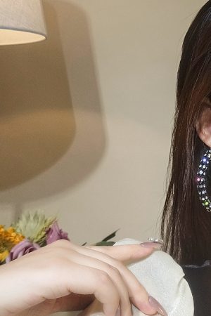 Elegant Round Rhinestone Hoop Earrings for Women, Korean & Japanese Style, High-Quality Fashion Accessories for Sophisticated Looks