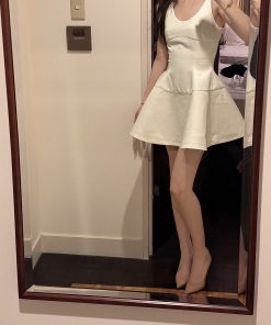 Elegant Satin Ribbon Umbrella Skirt Dress with U-Shaped Straps, Waist-Cinching Puff Princess Design for Women - Y2K Fashion