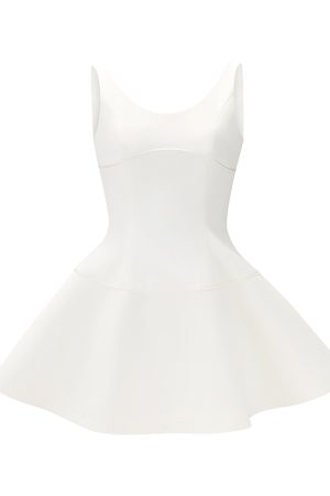 Elegant Satin Ribbon Umbrella Skirt Dress with U-Shaped Straps, Waist-Cinching Puff Princess Design for Women - Y2K Fashion